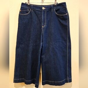 INC International Concepts Dark Blue Cropped Jeans, Size 12